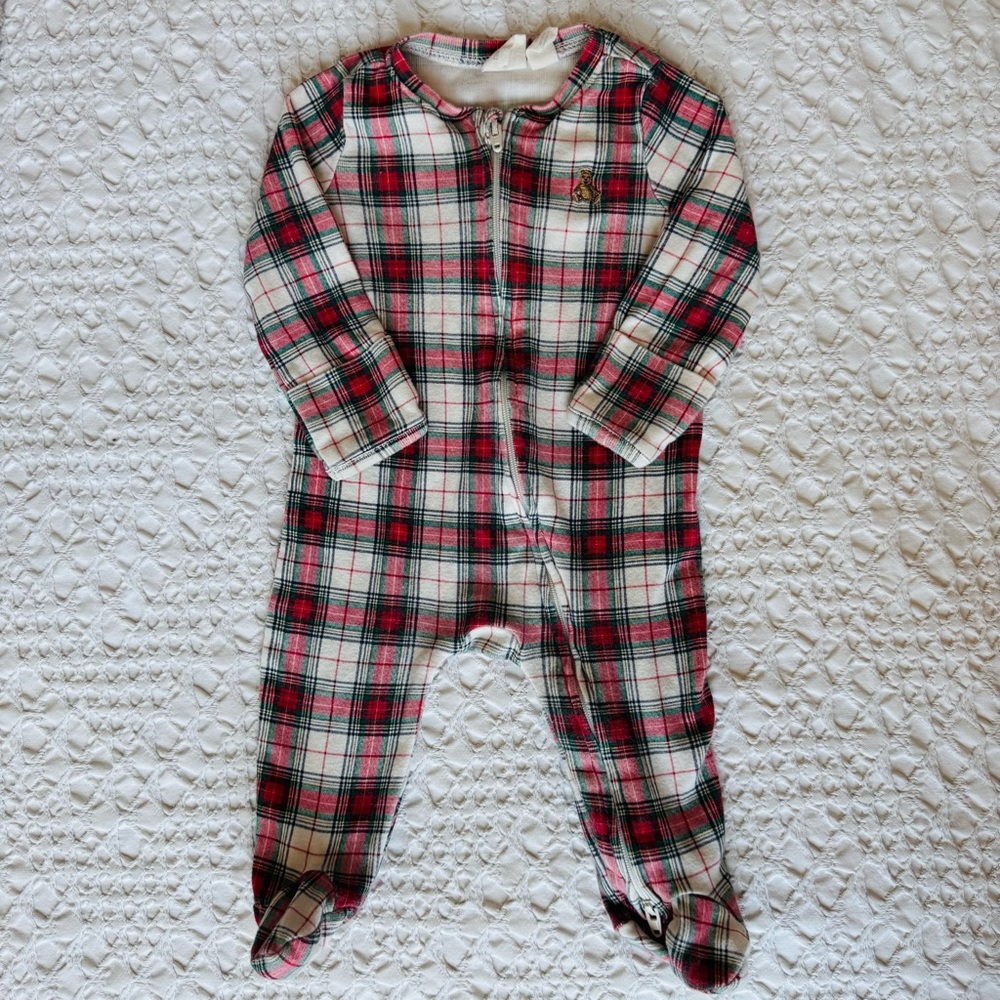 Baby Gap Plaid 0-3 Cotton One Piece Footie Pajama